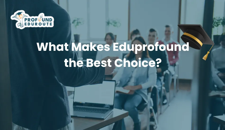 IELTS trainer addressing a classroom of students, highlighting Eduprofound’s expert IELTS coaching, visa consultation, and study abroad support. Keywords: what is IELTS course, IELTS qualification, why IELTS is important, what is the use of IELTS exam.