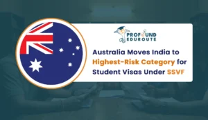 Graphic highlighting Australia moving India to the highest-risk student visa category under SSVF rules