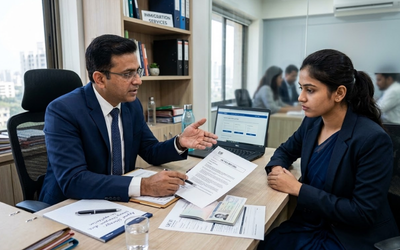 Visitor visa consultant advising client on refusal case handling strategy and reapplication process, showcasing services of the best visitor visa consultant in Ahmedabad